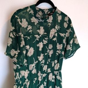 Floral Dressed Up Dark Green Floral Print Midi Dress from Lulu's